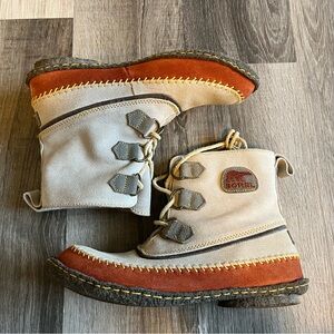 Sorel Beige and Orange Boots(Joplin boot)